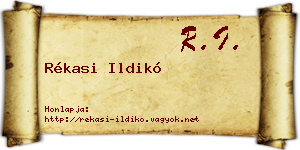 Rékasi Ildikó névjegykártya
